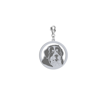 Silver Bernese Mountain Dog engraved charms - MEJK Jewellery