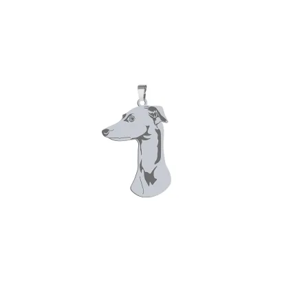 Silver Italian Sighthound pendant, FREE ENGRAVING - MEJK Jewellery