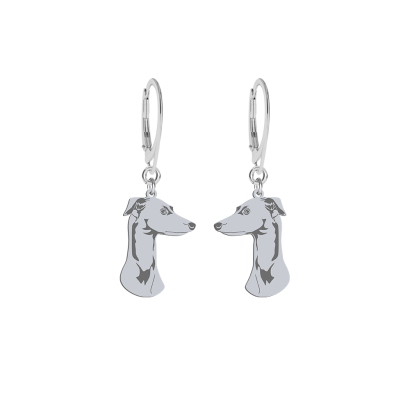 Silver Italian Sighthound earrings, FREE ENGRAVNG - MEJK Jewellery