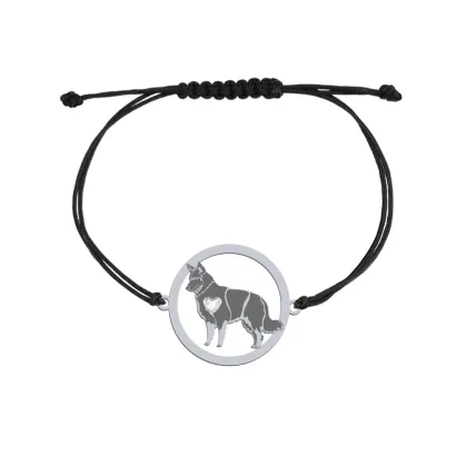 Silver Chodský pes engraved string bracelet - MEJK Jewellery