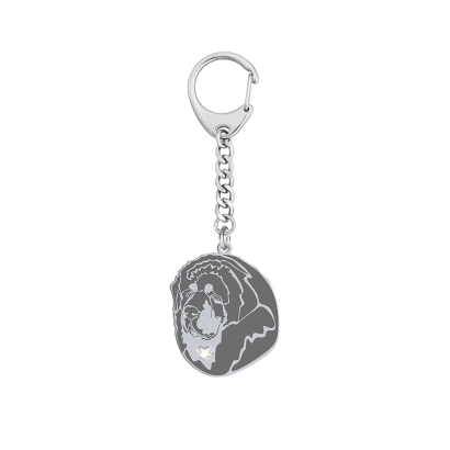Silver Tibetan keyring with a heart, FREE ENGRAVING - MEJK Jewellery