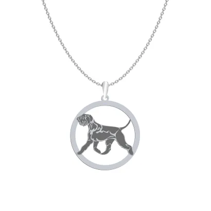 Silver Giant Schnauzer engraved necklace - MEJK Jewellery