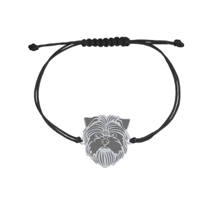 Silver Affenpinscher string bracelet, FREE ENGRAVING - MEJK Jewellery