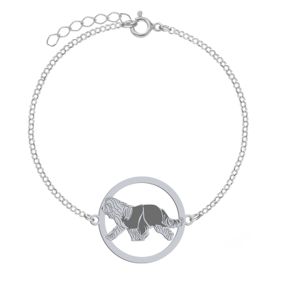 Silver Old English Sheepdog bracelet, FREE ENGRAVING - MEJK Jewellery