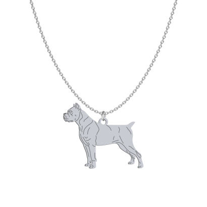 Naszyjnik z psem Cane Corso srebro GRAWER GRATIS - MEJK Jewellery