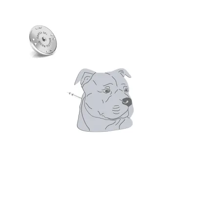 Wpinka American Staffordshire Terrier Amstaff srebro - MEJK Jewellery