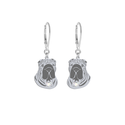 Silver Shar Pei earrings, FREE ENGRAVING - MEJK Jewellery