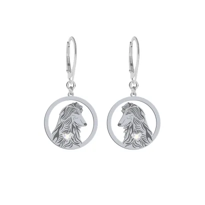 Silver Afghan Hound earrings, FREE ENGRAVING - MEJK Jewellery