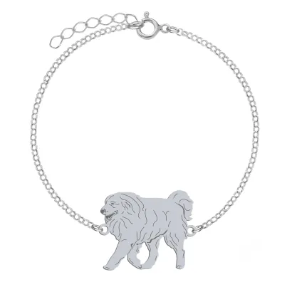 Silver Pyrenean Mountain Dog bracelet, FREE ENGRAVING - MEJK Jewellery