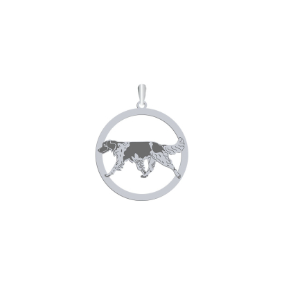 Silver Small Münsterländer pendant, FREE ENGRAVING - MEJK Jewellery