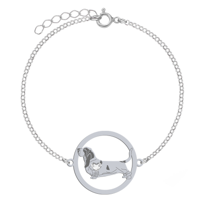 Silver Basset engraved bracelet - MEJK Jewellery