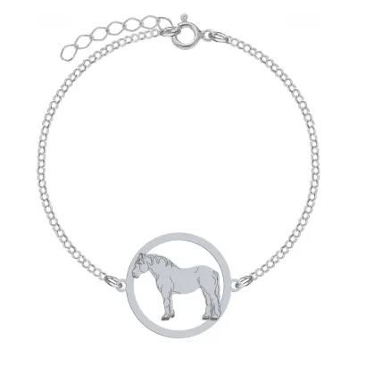 Silver Percheron Horse bracelet, FREE ENGRAVING - MEJK Jewellery