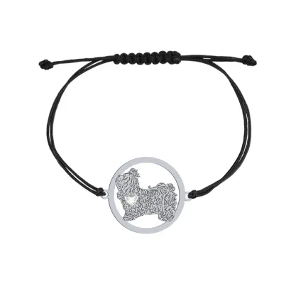 Silver Russian Tsvetnaya Bolonka engraved string bracelet - MEJK Jewellery