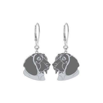 Silver Bavarian Mountain Hound earrings, FREE ENGRAVING - MEJK Jewellery