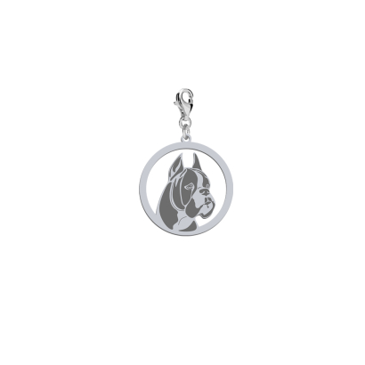 Silver German Boxer charms, FREE ENGRAVING - MEJK Jewellery