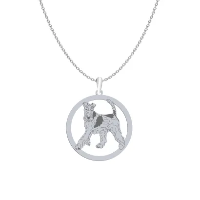 Silver Wire Fox Terrier engraved necklace - MEJK Jewellery