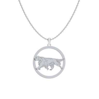Silver Clumber Spaniel engraved necklace - MEJK Jewellery