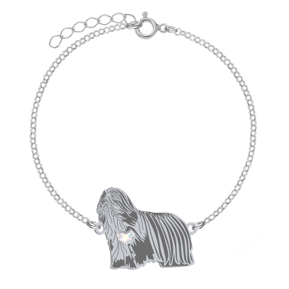 Silver Bearded Collie engraved bracelet - MEJK Jewellery