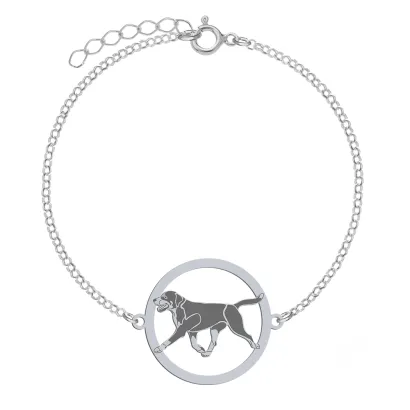 Bransoletka z psem Duży Szwajcarski Pies Pasterski srebro GRAWER GRATIS - MEJK Jewellery