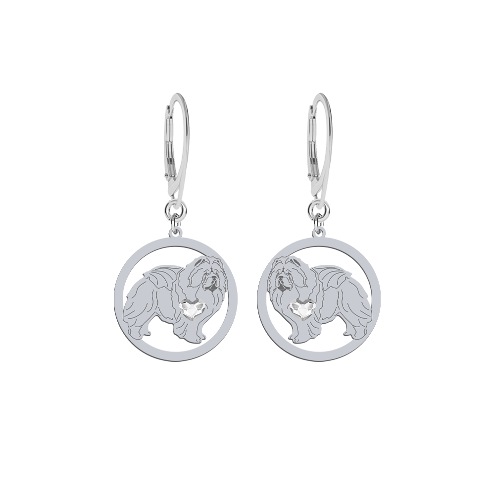Silver Chow chow earrings, FREE ENGRAVING - MEJK Jewellery