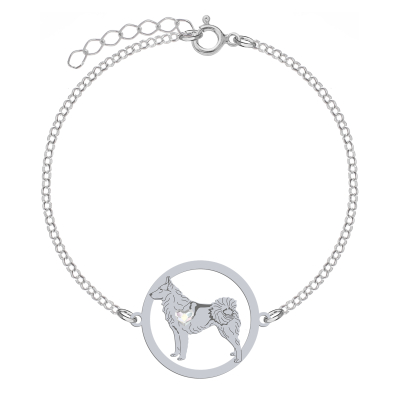 Silver West Siberian Laika bracelet, FREE ENGRAVING - MEJK Jewellery
