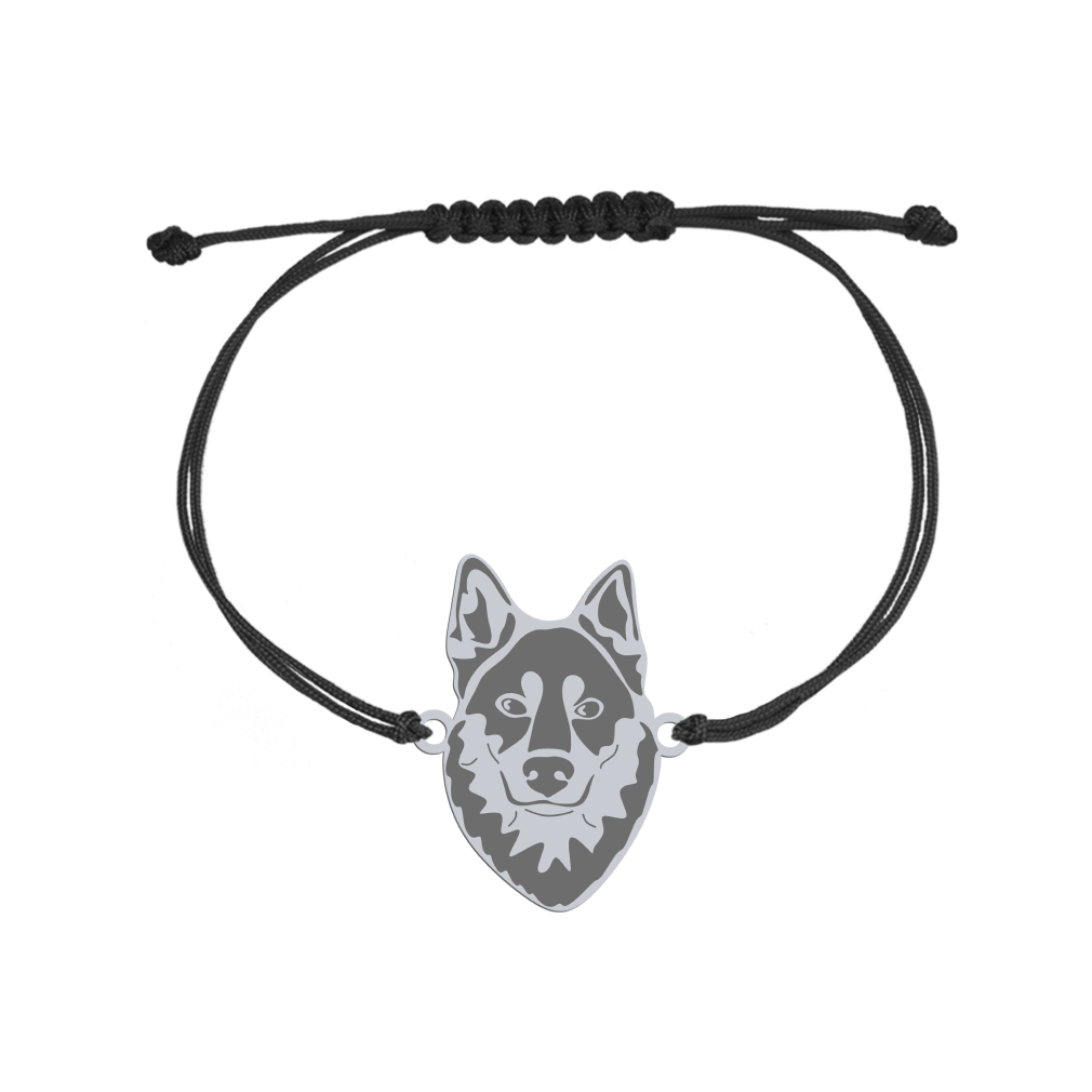 Bransoletka z psem Lapinporokoira srebro sznurek GRAWER GRATIS - MEJK Jewellery