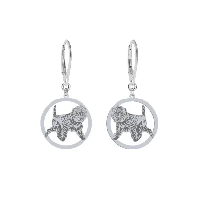 Silver Affenpinscher earrings, FREE ENGRAVING - MEJK Jewellery