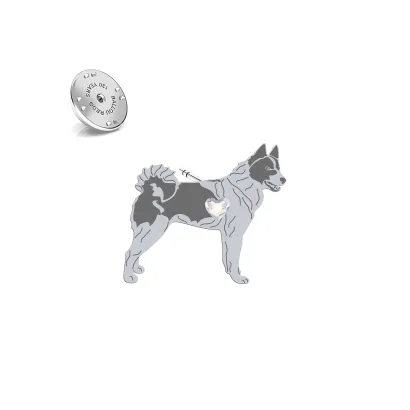Silver Russian-European Laika engraved pin - MEJK Jewellery