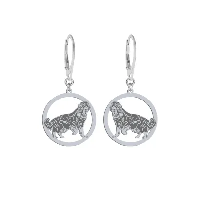 Silver Hovawart engraved earrings - MEJK Jewellery