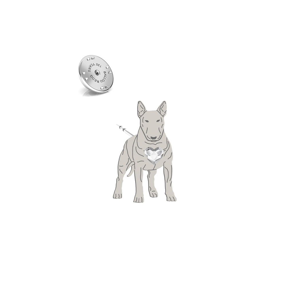Silver Bull Terrier pin - MEJK Jewellery 