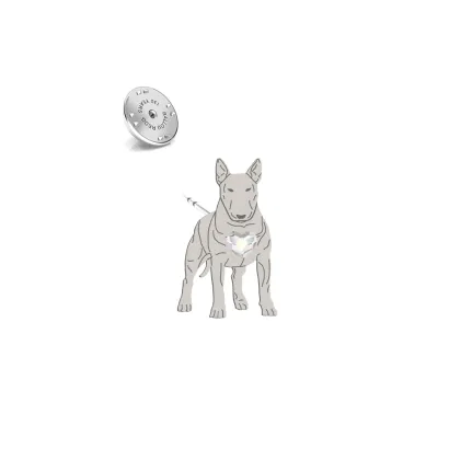 Silver Bull Terrier pin - MEJK Jewellery 