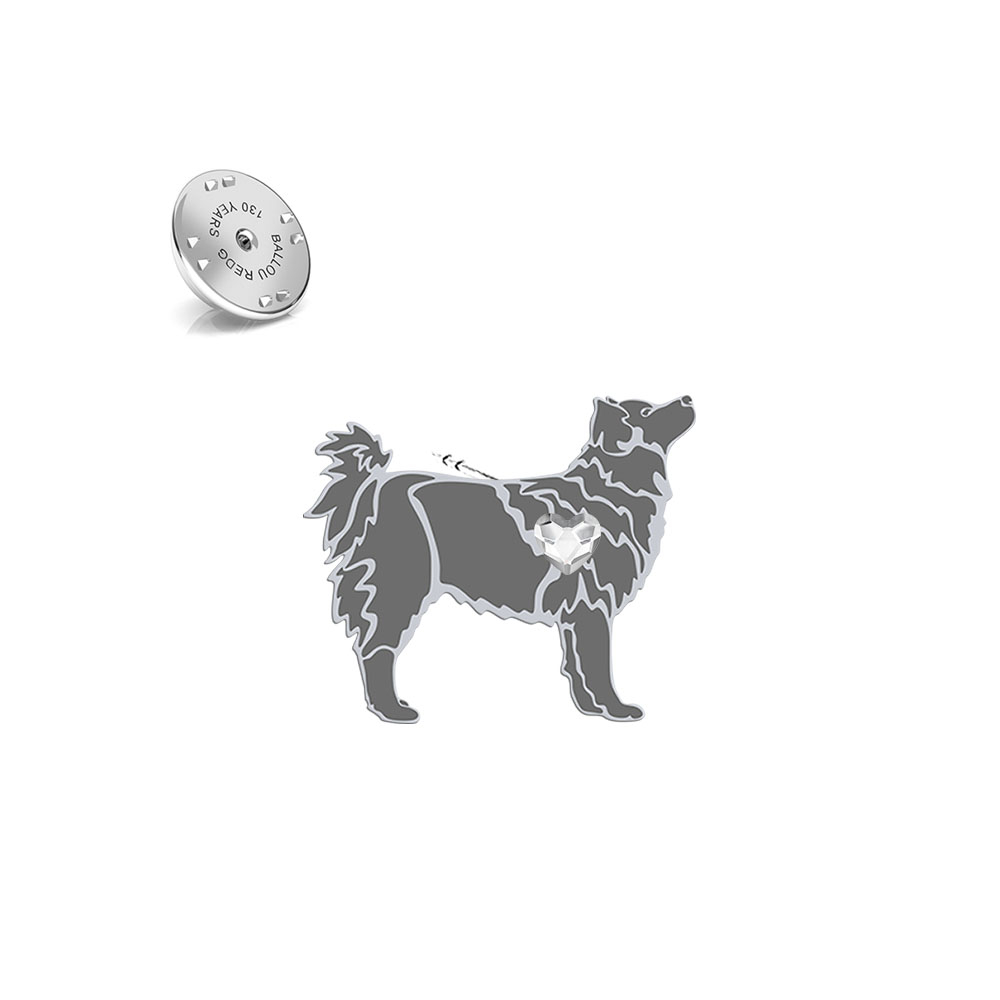Silver Swedish Lapphund jewellery pin - MEJK Jewellery