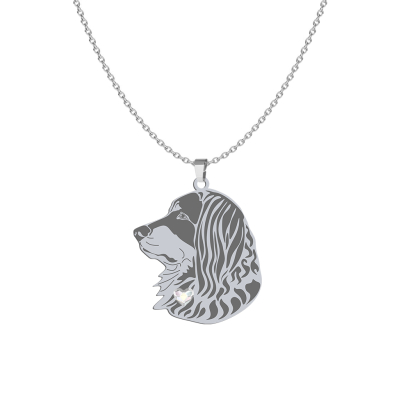 Silver Hovawart necklace, FREE ENGRAVING - MEJK Jewellery