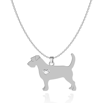 Silver Long-haired Jack Russell Terrier engraved necklace - MEJK Jewellery