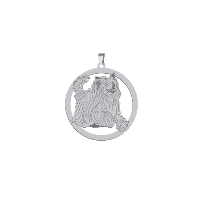 Silver Chinese Crested Powderpuff pendant, FREE ENGRAVING - MEJK Jewellery