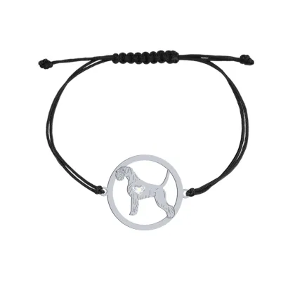 Silver Schnauzer string bracelet, FREE ENGRAVING - MEJK Jewellery