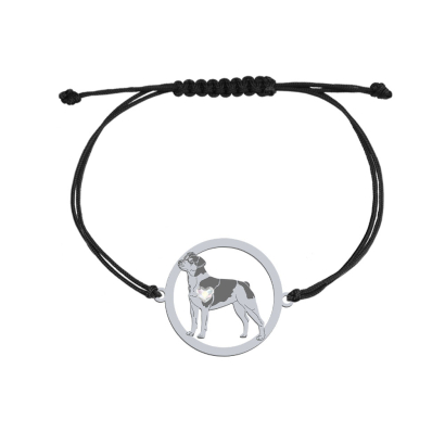 Bransoletka z psem Brazilian Terrier srebro sznurek GRAWER GRATIS - MEJK Jewellery