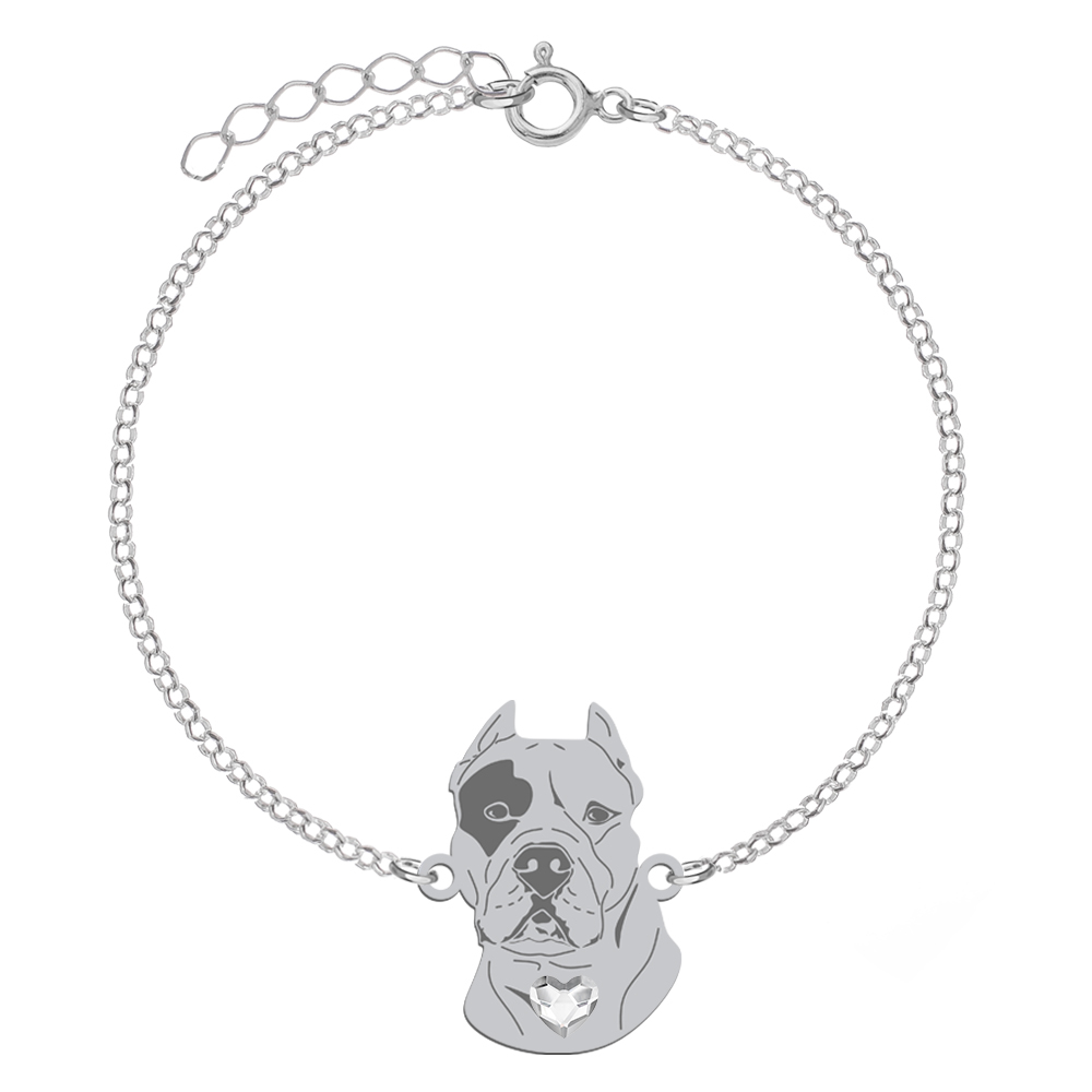 Bransoletka z psem Dogiem Argentyńskim srebro GRAWER GRATIS - MEJK Jewellery