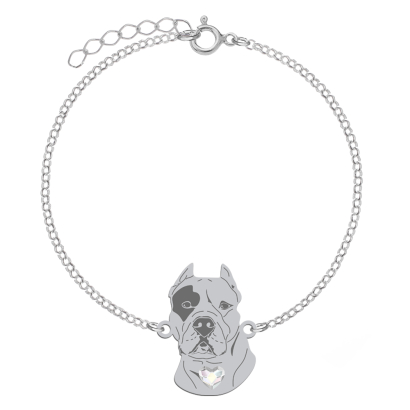 Bransoletka z psem Dogiem Argentyńskim srebro GRAWER GRATIS - MEJK Jewellery