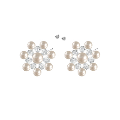 Kolczyki ślubne z perłami kryształami na sztyfcie srebro
