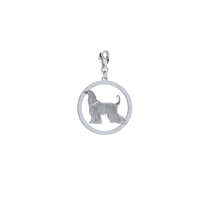 Silver Afghan Hound engraved charms - MEJK Jewellery