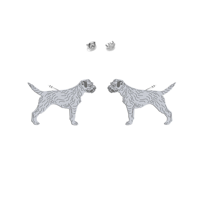 Silver Border Terrier earrings - MEJK Jewellery