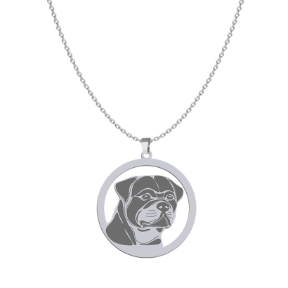 Naszyjnik Rottweiler srebro  pozłacane GRAWER GRATIS - MEJK Jewellery