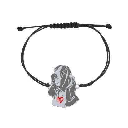 Silver Bracco Italiano  string bracelet with a heart FREE ENGRAVING - MEJK Jewellery