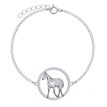 Silver Thoroughbred Horse bracelet, FREE ENGRAVING - MEJK Jewellery