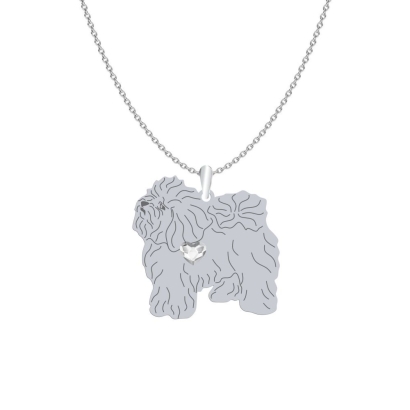 Silver Bichon Bolognese Dog engraved necklace - MEJK Jewellery