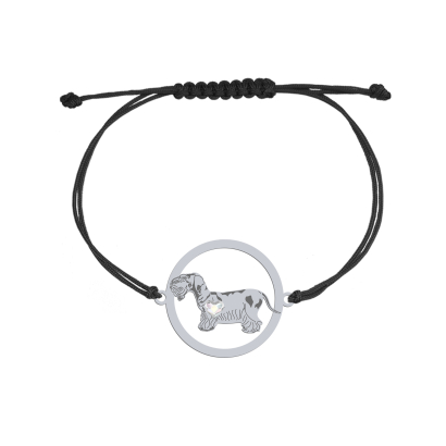 Silver Cesky Terrier engraved bracelet with a heart - MEJK Jewellery