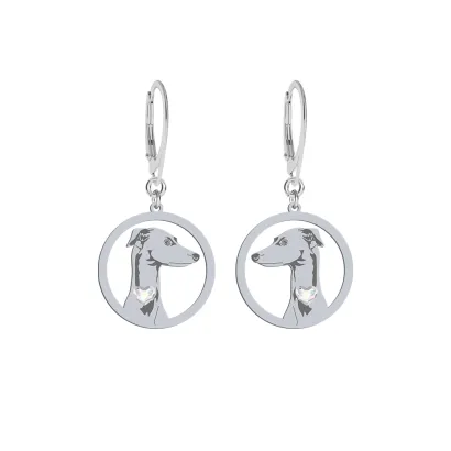 Silver Italian Sighthound engraved earrings - MEJK Jewellery