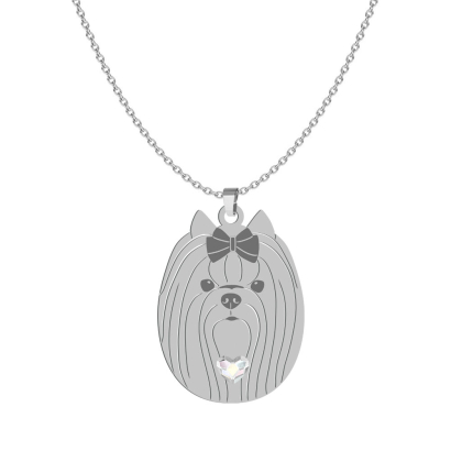 Silver Yorkshire Terrier engraved necklace - MEJK Jewellery