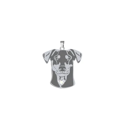Silve German Pinscher pendant, FREE ENGRAVING - MEJK Jewellery